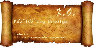 Kálóczy Orsolya névjegykártya