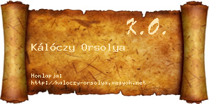 Kálóczy Orsolya névjegykártya