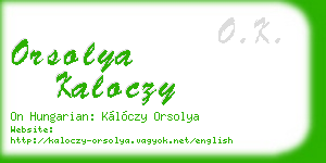 orsolya kaloczy business card