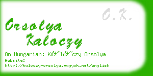 orsolya kaloczy business card